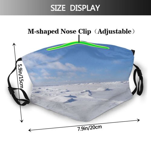 yanfind Winter Footprints Sky Winter Natural Cap Dreams Cloud Sky Ice Ocean Snow Dust Washable Reusable Filter and Reusable Mouth Warm Windproof Cotton Face