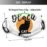 yanfind Calligraphy Isolated Halloween International Cat Cute Pictures Vintage Design Modern Pet Cats Dust Washable Reusable Filter and Reusable Mouth Warm Windproof Cotton Face