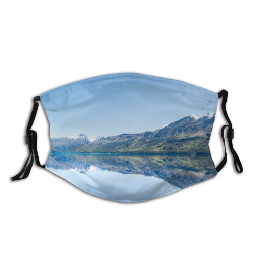 yanfind Lake Calm Scenery Mountains Valley Outdoors Sky Clear Waters Reflection Landscape Scenic Dust Washable Reusable Filter and Reusable Mouth Warm Windproof Cotton Face