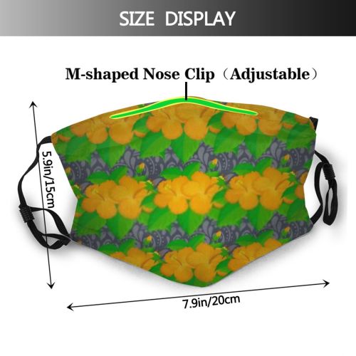 yanfind Abstract Garden Decor Multicolored Cute Seamless Not Poppy Summer Doodle Meadow Plumeria Dust Washable Reusable Filter and Reusable Mouth Warm Windproof Cotton Face