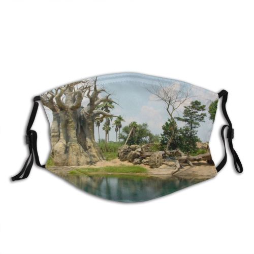 yanfind Pond Lake Landscape Bayou Trees Plant Tree Botany Natural Plants Bank Dust Washable Reusable Filter and Reusable Mouth Warm Windproof Cotton Face