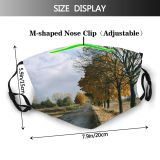 yanfind Natural Area Autumn Woody Rural Landscape Sky Poland Road Leaf Tree Rynarzewo Dust Washable Reusable Filter and Reusable Mouth Warm Windproof Cotton Face