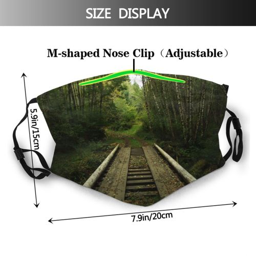 yanfind Natural Autumn Growth Rustic Leaves Landscape Fall Forest Path Tree Forest Rural Dust Washable Reusable Filter and Reusable Mouth Warm Windproof Cotton Face