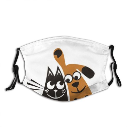 yanfind Abstract Friends Moon Roof Cat Kitty Exhibition Dog Fauna Puppy Figure Greenpeace Dust Washable Reusable Filter and Reusable Mouth Warm Windproof Cotton Face