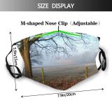 yanfind Winter Mist Field Morning Natural Atmospheric Fog England Landscape Sky Branch Tree Dust Washable Reusable Filter and Reusable Mouth Warm Windproof Cotton Face