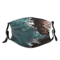yanfind Ice Overcast Shore Coast Seaside Wild Storm Top Rock Drone Dramatic Picturesque Dust Washable Reusable Filter and Reusable Mouth Warm Windproof Cotton Face