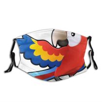 yanfind Humour Isolated Scarlet Safari Bird Parrot Cute Smiling Friendly Colorful Wildlife Cheerful Dust Washable Reusable Filter and Reusable Mouth Warm Windproof Cotton Face