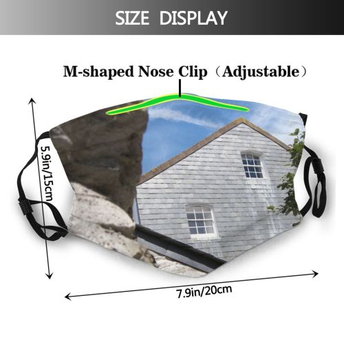 yanfind Wall Building Roof Window Sky Cottage Sunday Tree Rock Afternoon Property Slate Dust Washable Reusable Filter and Reusable Mouth Warm Windproof Cotton Face