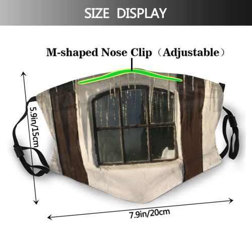 yanfind Thatched Winter Icicle Window Ice Ice Winter Freezing Icicle Snow Dog Roof Dust Washable Reusable Filter and Reusable Mouth Warm Windproof Cotton Face