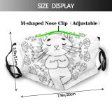 yanfind Isolated Spiritual Mandala Meditation Young Cat Sport Cute Doing Fitness Stretch Coloring Dust Washable Reusable Filter and Reusable Mouth Warm Windproof Cotton Face