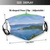 yanfind Lake Vacation Daylight Mountain Panorama Islands Island Scenery Mountains Trees Outdoors Summer Dust Washable Reusable Filter and Reusable Mouth Warm Windproof Cotton Face