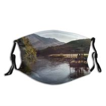 yanfind Lake Daylight Sunset Dawn Forest River Mountains Grass Valley Trees Outdoors Sky Dust Washable Reusable Filter and Reusable Mouth Warm Windproof Cotton Face