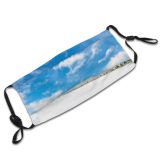 yanfind Ice Dramatic Sunset  Landscape Waterfront Romantic Tranquiy Built Rural Scene Night Dust Washable Reusable Filter and Reusable Mouth Warm Windproof Cotton Face