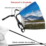 yanfind Ice Glacier Lake Daylight Hike Field Mountain Clouds Climb High Mountains Peak Dust Washable Reusable Filter and Reusable Mouth Warm Windproof Cotton Face