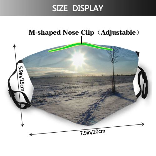 yanfind Cloud Sun Sunlight Landscape Sky Tree Tree Light Winter Freezing Sun Snow Dust Washable Reusable Filter and Reusable Mouth Warm Windproof Cotton Face