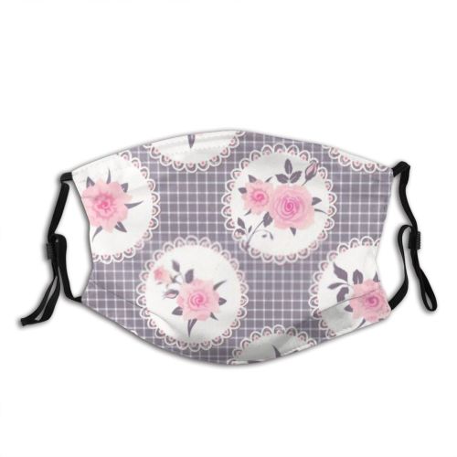 yanfind Chil Doily Bloom Spring Lace Fabric Bouquet Pastel Texture Abstract Tile Rosebud Dust Washable Reusable Filter and Reusable Mouth Warm Windproof Cotton Face
