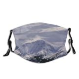 yanfind Ice Glacier Daylight Frost Frosty Mountain Snowy Icy Daytime Frozen Scenery Capped   Dust Washable Reusable Filter and Reusable Mouth Warm Windproof Cotton Face