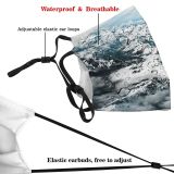 yanfind Ice Glacier Fair Daylight Frost Dawn Mountain Frozen Capped Altitude High Mountains Dust Washable Reusable Filter and Reusable Mouth Warm Windproof Cotton Face