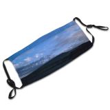 yanfind Idyllic Lake Evening Night Dawn Stars Mountain Clouds Tranquil Backlit Scenery Starry Dust Washable Reusable Filter and Reusable Mouth Warm Windproof Cotton Face