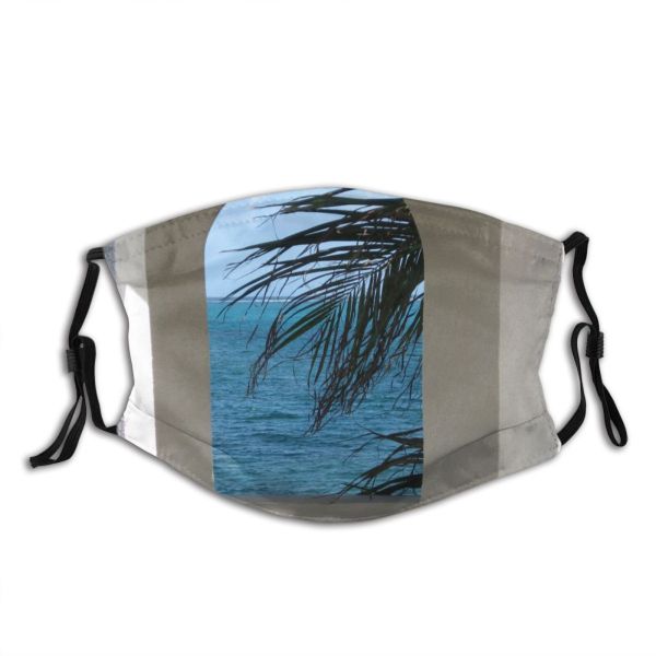 yanfind Room Caicos Beach Arch Landscape Ocean Wall Window Design Palm Tree Rectangle Dust Washable Reusable Filter and Reusable Mouth Warm Windproof Cotton Face