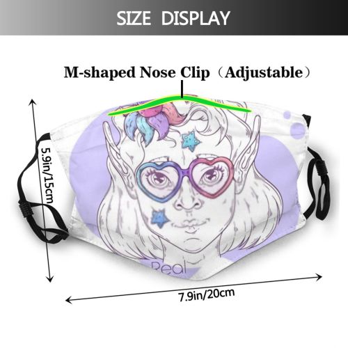 yanfind Crazy Rainbow Fashion Comic Cute Fantasy Magic Female Glasses Mouse Humor Horn Dust Washable Reusable Filter and Reusable Mouth Warm Windproof Cotton Face