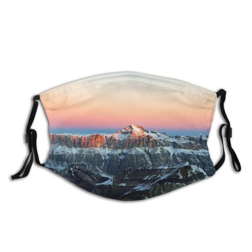 yanfind Ice Glacier Sunset Evening Hike Dawn Mountain Panorama Rock Mountains Peak Winter Dust Washable Reusable Filter and Reusable Mouth Warm Windproof Cotton Face