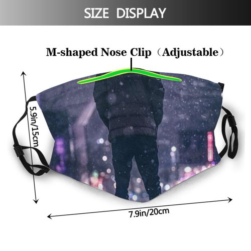 yanfind Ice Frost Evening Fashion Frosty Road Snowy Icy Frozen Urban Winter Snowing Dust Washable Reusable Filter and Reusable Mouth Warm Windproof Cotton Face