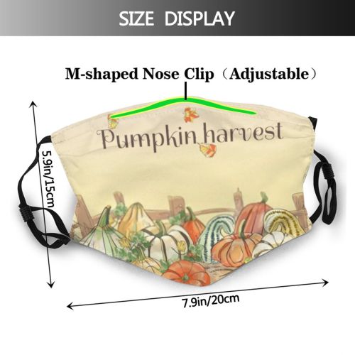 yanfind Isolated September Garden Seeds Harvest Earth Halloween Thanksgiving Vegetable Cute Fence Dinner Dust Washable Reusable Filter and Reusable Mouth Warm Windproof Cotton Face