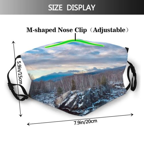 yanfind Dawn Ice America Frost Dramatic Range Hill Landscape Frozen Fork Peak Tree Dust Washable Reusable Filter and Reusable Mouth Warm Windproof Cotton Face