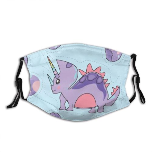 yanfind Childish Kid Isolated Repeat Child Art Fabric Dinosaur Decoration Decorative Texture Abstract Dust Washable Reusable Filter and Reusable Mouth Warm Windproof Cotton Face