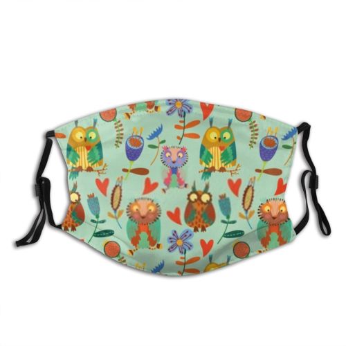 yanfind Garden Decor Bird Young Cute Seamless Colorful Kid Summer Vintage Ornament Wrap Dust Washable Reusable Filter and Reusable Mouth Warm Windproof Cotton Face