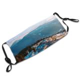 yanfind Idyllic Pine Mountain Clouds Daytime Coniferous Tranquil Scenery Mountains Peak Trees Outdoors Dust Washable Reusable Filter and Reusable Mouth Warm Windproof Cotton Face