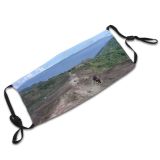 yanfind Coast Trail Geological Tagaytay Terrain Highland Mountain Station Island Volcano Road Soil Dust Washable Reusable Filter and Reusable Mouth Warm Windproof Cotton Face