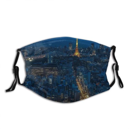 yanfind Japan Sunset Downtown Evening Night Tallest Tower Tokyo Urban Modern Architecture Outdoors Dust Washable Reusable Filter and Reusable Mouth Warm Windproof Cotton Face