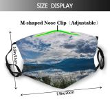 yanfind Idyllic Mountain Rock Clouds Tourism River Scenery Mountains Beautiful Grass Outdoors Sky Dust Washable Reusable Filter and Reusable Mouth Warm Windproof Cotton Face