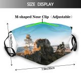 yanfind Idyllic Sight Greenery Mountain Slopes Geological Daytime Tranquil Scenery Mountains Peak Erosion Dust Washable Reusable Filter and Reusable Mouth Warm Windproof Cotton Face