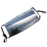 yanfind Resources Highland Lake Natural Landscape Mountain Sky Ilha Island Bela Beach Sunshine Dust Washable Reusable Filter and Reusable Mouth Warm Windproof Cotton Face