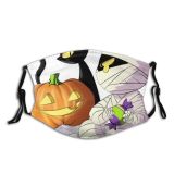 yanfind Horror Halloween Cat Cute Fear Night Autumn October Pumpkin Spooky Design Ghost Dust Washable Reusable Filter and Reusable Mouth Warm Windproof Cotton Face