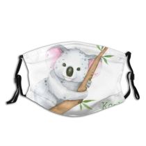yanfind Isolated Picture Cute Colorful Natural Wildlife Koala Fauna Eucalyptus Summer Bear Baby Dust Washable Reusable Filter and Reusable Mouth Warm Windproof Cotton Face