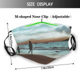 yanfind Idyllic Tropical Shore Oceanside Seaside Dawn Recreation Leisure Waves Sea Clouds Beach Dust Washable Reusable Filter and Reusable Mouth Warm Windproof Cotton Face