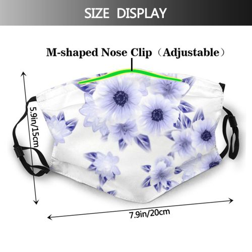 yanfind  Spring Feminine Flower Vintage Flora Plant Repeat Bloom Ornament Floral Seamless Dust Washable Reusable Filter and Reusable Mouth Warm Windproof Cotton Face