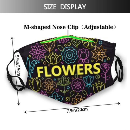yanfind Blossom Spring Flower Garden Plant Decorative Design Contour Beautiful Art Silhouette Swirl Dust Washable Reusable Filter and Reusable Mouth Warm Windproof Cotton Face