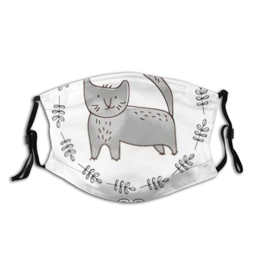 yanfind Isolated Decor Kind Cat Cute First Lazy Nursery Kid Doodle Child Positive Dust Washable Reusable Filter and Reusable Mouth Warm Windproof Cotton Face