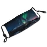 yanfind Idyllic Lake Evening Night Stars Mountain Geological Tranquil Aurora Scenery Capped Mountains Dust Washable Reusable Filter and Reusable Mouth Warm Windproof Cotton Face