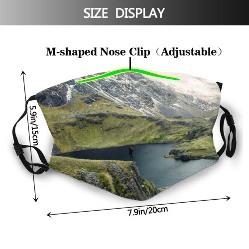 yanfind Lake Daylight Hike Mountain Explore Rock Scenery Mountains Grass Valley Snow Outdoors Dust Washable Reusable Filter and Reusable Mouth Warm Windproof Cotton Face