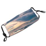 yanfind Lake Golden Sunset Evening Clouds Scenery Mountains Sun Beautiful Grass Trees Horizon Dust Washable Reusable Filter and Reusable Mouth Warm Windproof Cotton Face