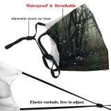 yanfind Jungle Gloomy Forest Branches Tree Misty Outdoors Hazy Trees Fog Foggy Woods Dust Washable Reusable Filter and Reusable Mouth Warm Windproof Cotton Face