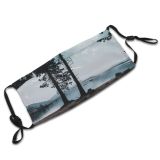 yanfind Idyllic Fair Lake Calm Pine Forest Clouds Branches Tranquil Scenery Mountains Trees Dust Washable Reusable Filter and Reusable Mouth Warm Windproof Cotton Face