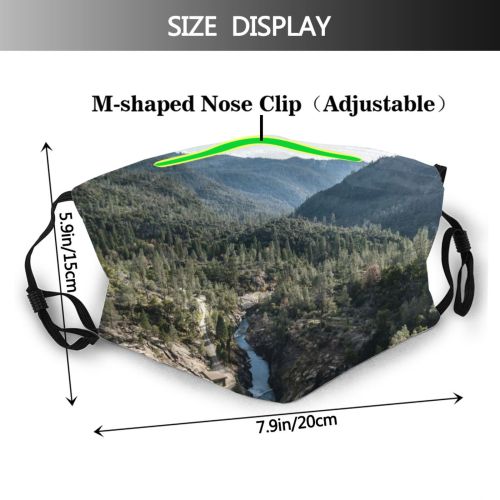 yanfind Idyllic Daylight Pine Forest Clouds River Scenery High Mountains Valley Trees Outdoors Dust Washable Reusable Filter and Reusable Mouth Warm Windproof Cotton Face