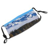 yanfind Idyllic Ice Spruce Pine Mountain Panorama Forest Clouds Switzerland Evergreen Frozen Tranquil Dust Washable Reusable Filter and Reusable Mouth Warm Windproof Cotton Face